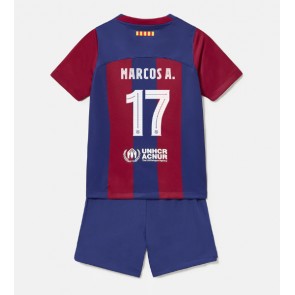 Barcelona Marcos Alonso #17 Koszulka Podstawowych Dziecięca 2023-24 Krótki Rękaw (+ Krótkie spodenki)